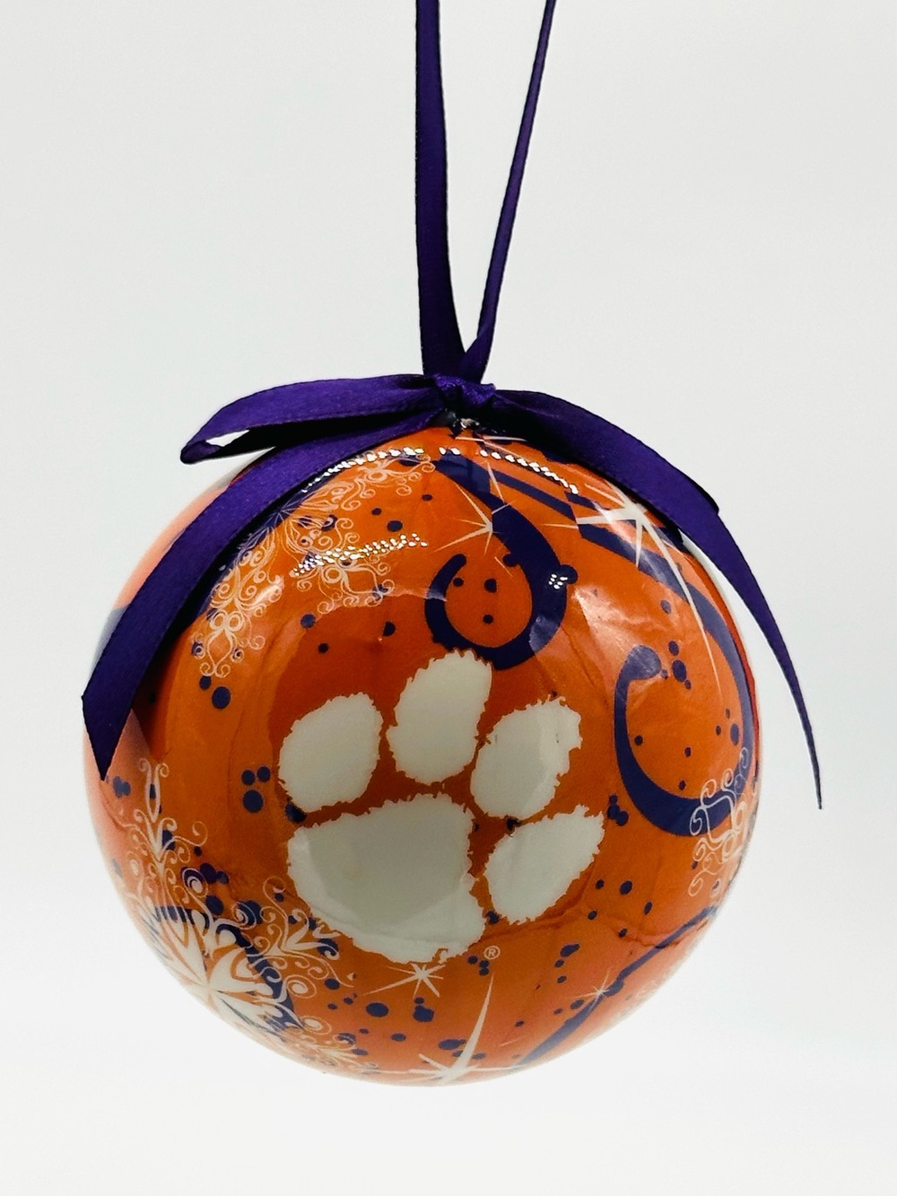 Clemson Tigers NCAA Official Orange Paw Print Christmas Ball Ornament Holiday